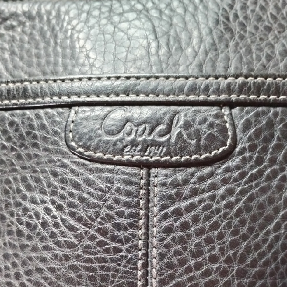 Coach Black Leather Men's Messenger Bag Rehab Condition - Picture 2 of 7